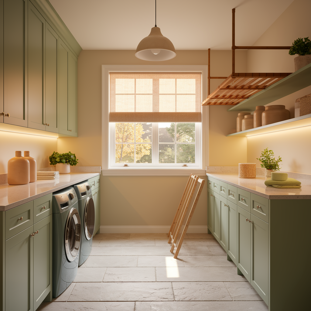A beautifully organised and designed laundry room