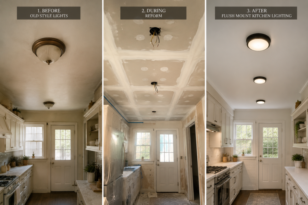 Flush Mount Kitchen Lighting Ideas Small Kitchen