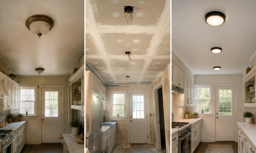 Kitchen reform with Flush Mount Kitchen Lighting fitted