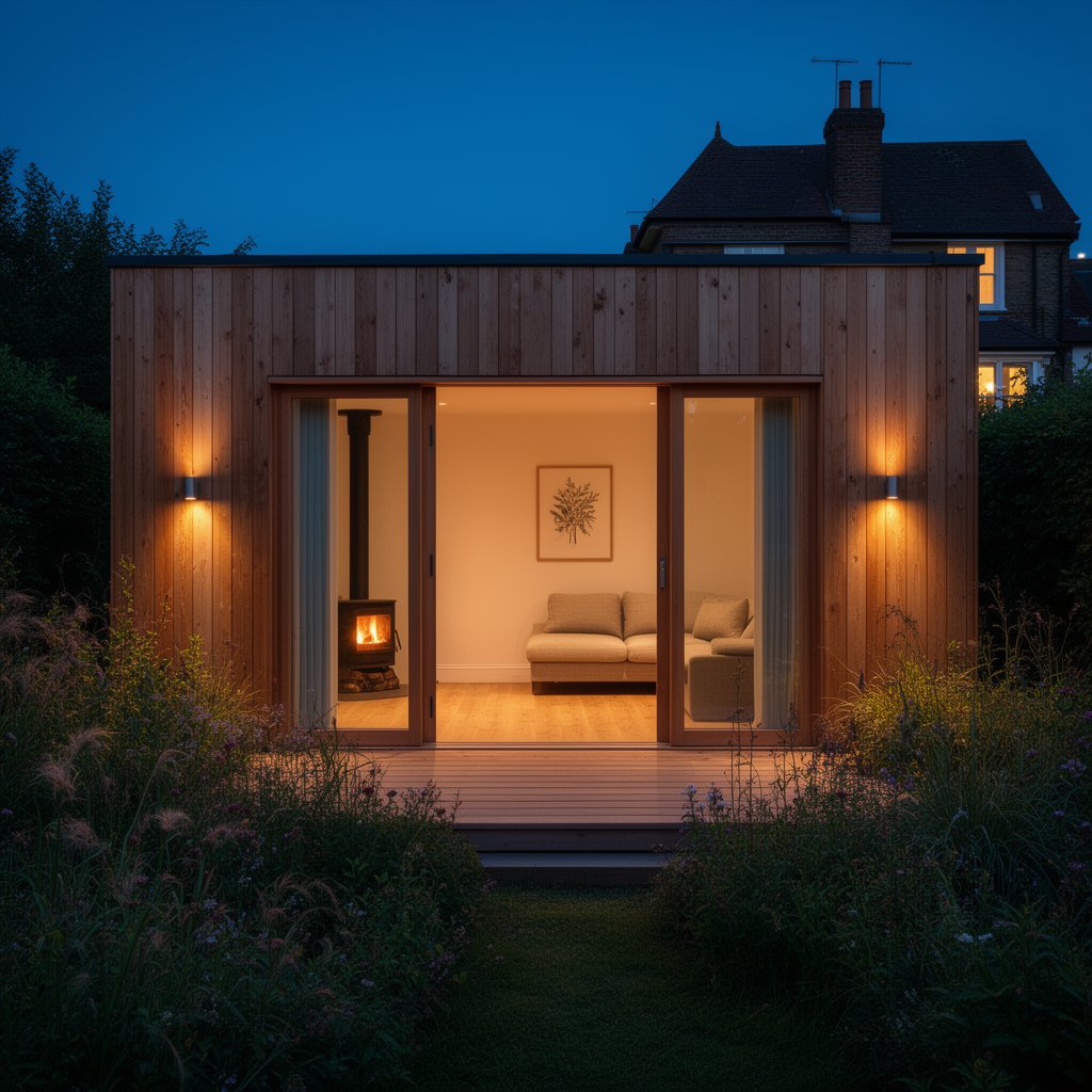Room in Garden at night