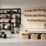 chic home gym storage