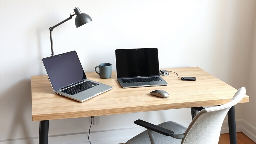 ergonomic comfortable workspace setup