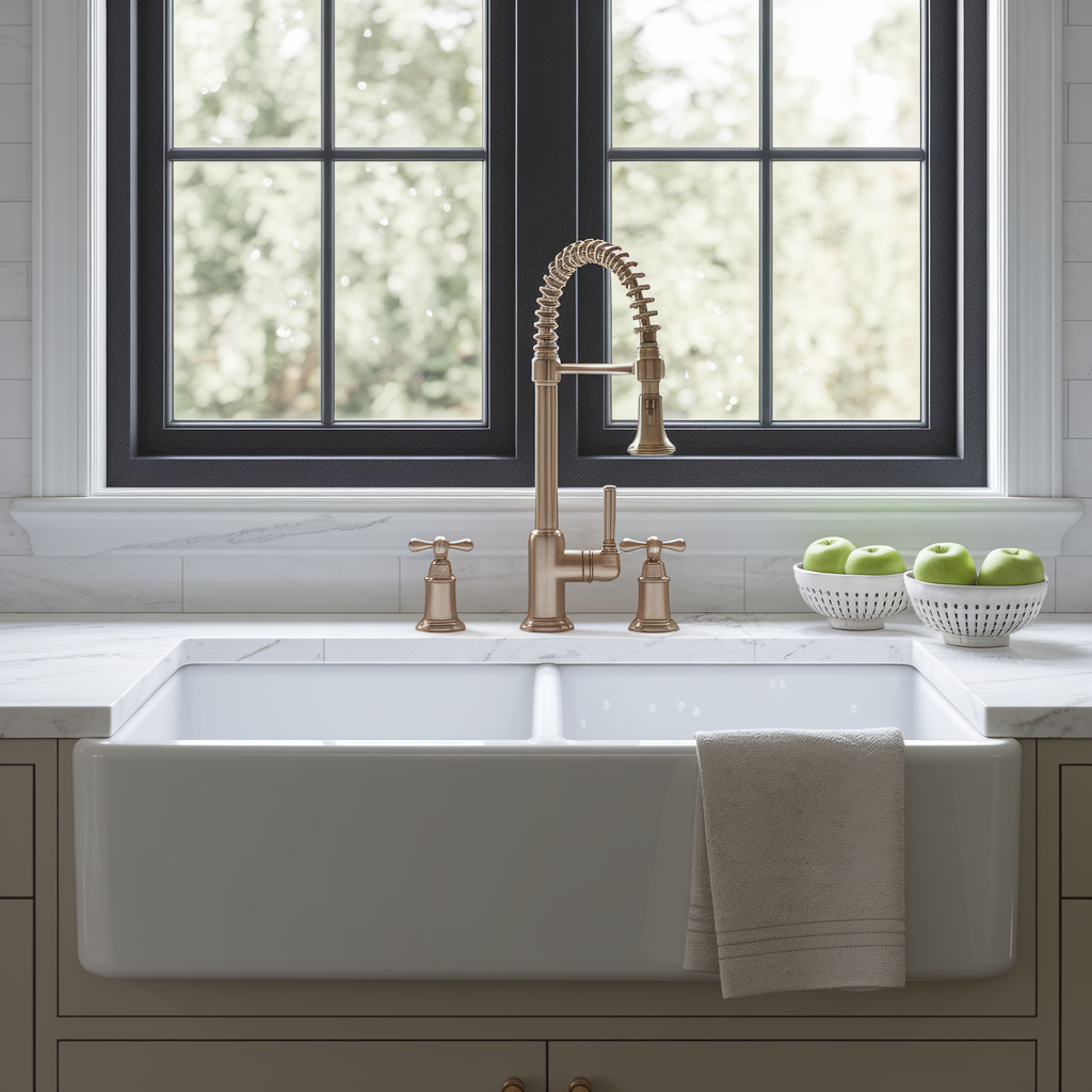 farmhouse kitchen double sink