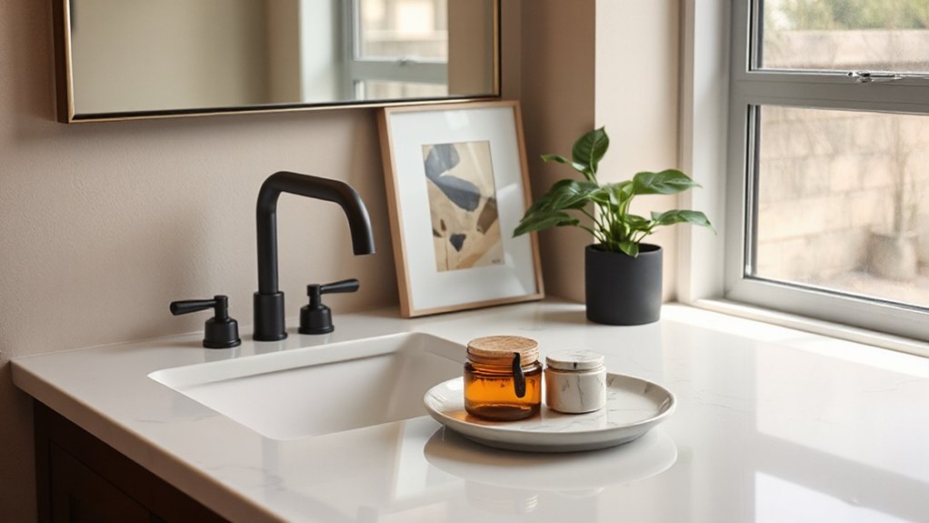 minimalist bathroom counter decor