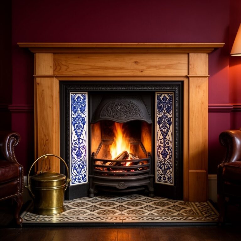 restored a Victorian hearth iron lit