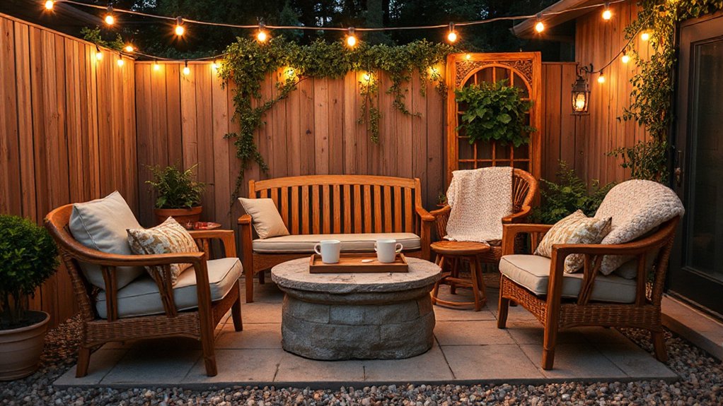 create cozy outdoor seating